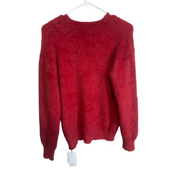 Commense Women's Medium Bright Red Long Sleeve Crew Neck Soft Sweater - Picture 5 of 10